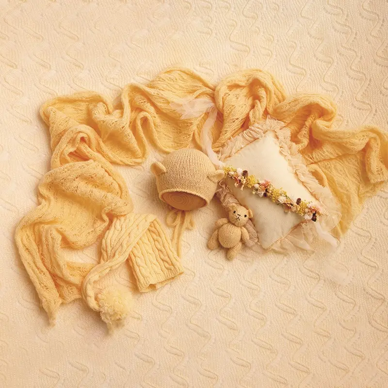 Yellow Knitted Theme Set - Newborn Photography Props - Image 5